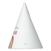 キュートボホーレインボーピンク誕生日 パーティーハット (右)