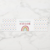 キュートボホーレインボーピンク誕生日 ペットボトルラベル (シングルラベル)