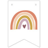 キュートボホーレインボーピーチ誕生日 バンティングフラッグ (第1の旗)