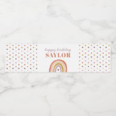 キュートボホーレインボーピーチ誕生日 ペットボトルラベル (シングルラベル)