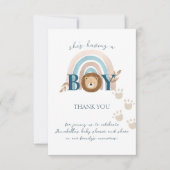 キュートボホ男の赤ちゃんライオンキュブポープリントズ サンキューカード (正面)