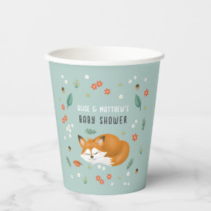 キュートボーイズウッドランドキツネベビーシャワー 紙コップ