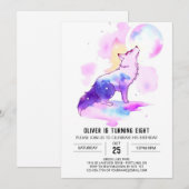 キュートボーイズウルフカップ誕生日 招待状 (正面/裏面)