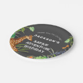 キュートボーイズジャングルサファリキリン誕生日 ペーパープレート (アングル)