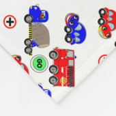 キュートボーイズトイズカーズトラック消防車デザイン フリースブランケット (角)