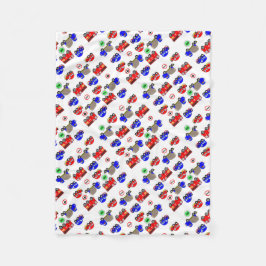 キュートボーイズトイズカーズトラック消防車デザイン フリースブランケット