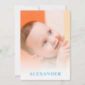 キュートボーイズブルー恐竜1st誕生日パーティー 招待状 (裏面)