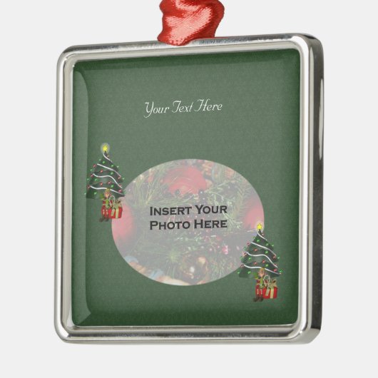 キュートボーイ小妖精や小人ツリーホリデーフォトオーナメント メタルオーナメント (左)