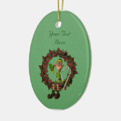 キュートボーイ小妖精や小人ポインセチアリースホリデーオーナメント セラミックオーナメント (左)