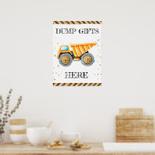 キュートボーイ誕生日建築車パーティー ポスター (キッチン)