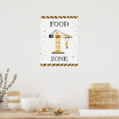 キュートボーイ誕生日建築車パーティー ポスター (キッチン)