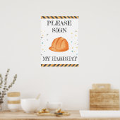 キュートボーイ誕生日建築車パーティー ポスター (キッチン)