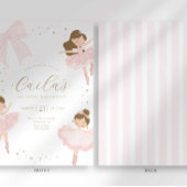 キュートボーバレリーナ誕生日招待状 招待状