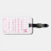 キュートボーパステルピンクジンガム ラゲッジタグ (裏面横)