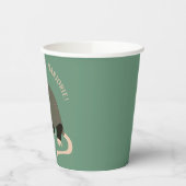 キュートポッサムイラストレーションライトグリーンパーソナライズされた 紙コップ (左)