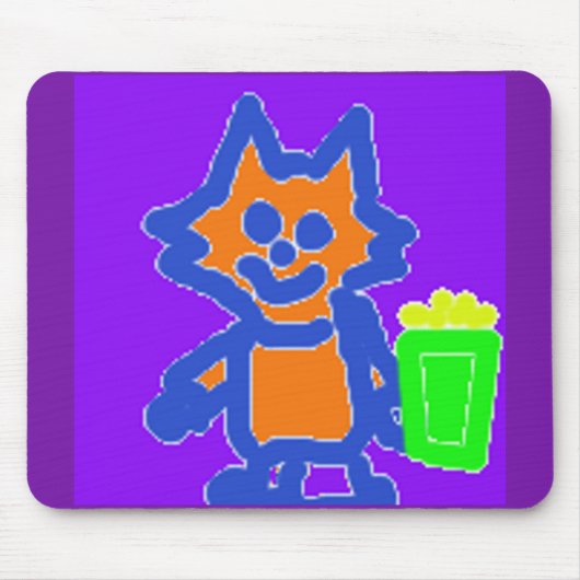 キュートポップコーン子猫マウスパッド マウスパッド (正面)