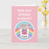 キュートポップコーン誕生日 カード (黄色い花)
