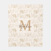 キュートポップ・アートのな犬のパタエレガントーン フリースブランケット (正面)