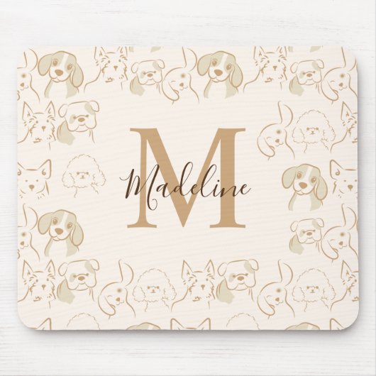 キュートポップ・アートのな犬のパタエレガントーン マウスパッド (正面)