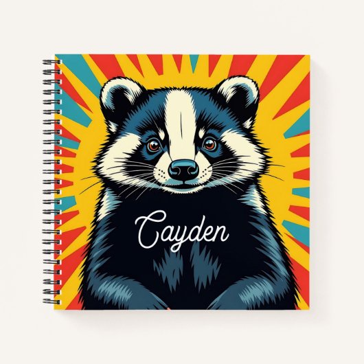 キュートポップ・アートのアートバパーソナライズされたジャー ノートブック (正面)