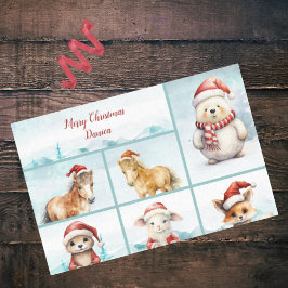 キュートポニーオッターキツネベアーラムメリークリスマス 薄葉紙