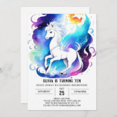 キュートポニーパレード誕生日 招待状 (正面/裏面)