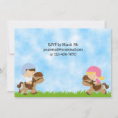 キュートポニーパーティーガールズアンドボーイズホース誕生日 招待状 (裏面)