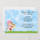 キュートポニーライドアンドピンクバーンホース誕生日 招待状 (裏面)