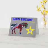 キュートポニー誕生日カード – 10誕生日カード カード (黄色い花)