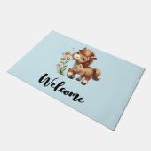 キュートポニー食べデイジーへようこそ ドアマット (アングル)