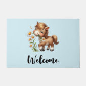 キュートポニー食べデイジーへようこそ ドアマット (正面)