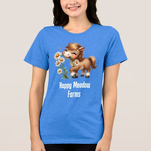 キュートポニー食べデイジーファームビジネス トライブレンドTシャツ (正面)