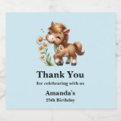 キュートポニー食べデイジー誕生日 ビールラベル (シングルラベル)