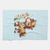 キュートポニー食べデイジー キッチンタオル (横)