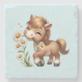 キュートポニー食べデイジー ストーンコースター (正面)