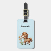 キュートポニー食べデイジー ラゲッジタグ (正面縦)