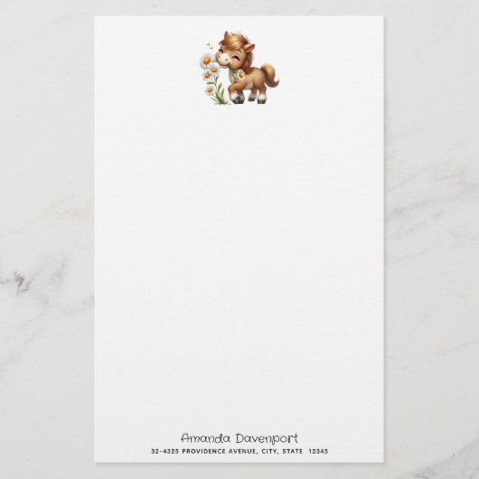 キュートポニー食べデイジー 便箋 (正面)