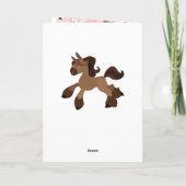 キュートポニー&フラワーズカラフルホース誕生日 カード (裏面)