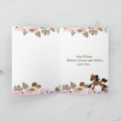 キュートポニー&フラワーズカラフルホース誕生日 カード (内部)