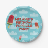 キュートポプシクル子供の誕生日紙プレート ペーパープレート (正面)