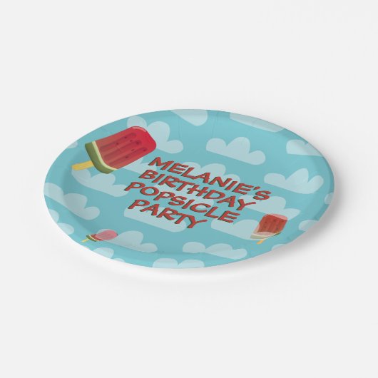 キュートポプシクル子供の誕生日紙プレート ペーパープレート (アングル)