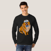 キュートポメラニア犬ハヌカーおもしろい犬 Tシャツ (正面フル)