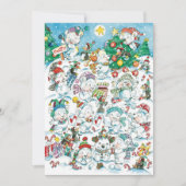 キュートポーラベアペンギンクリスマスパーティの招待状 招待状 (正面)