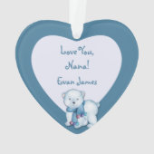 キュートポーラベア初めてのクリスマス写真テンプレート オーナメント (裏面)