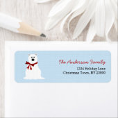 キュートポーラーベアーアイスブルークリスマス住所 シール (インサイチュ)