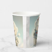 キュートポーラーベアーウィンターワンダーランド誕生日 紙コップ (右)