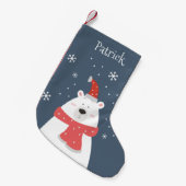 キュートポーラーベアークリスマスストッキング スモールクリスマスストッキング (正面 (吊り時))