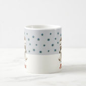 キュートポーラーベアースノーフレークスケッチ名クリスマス コーヒーマグカップ (中央)