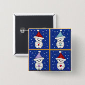 キュートポーラーベアーズデザイン 缶バッジ (正面&裏面)