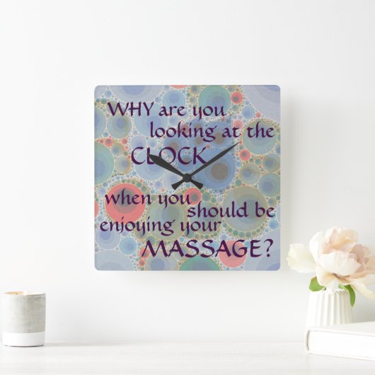 キュートマおもしろいッサージセラピートリートメント室 スクエア壁時計 (ホーム)